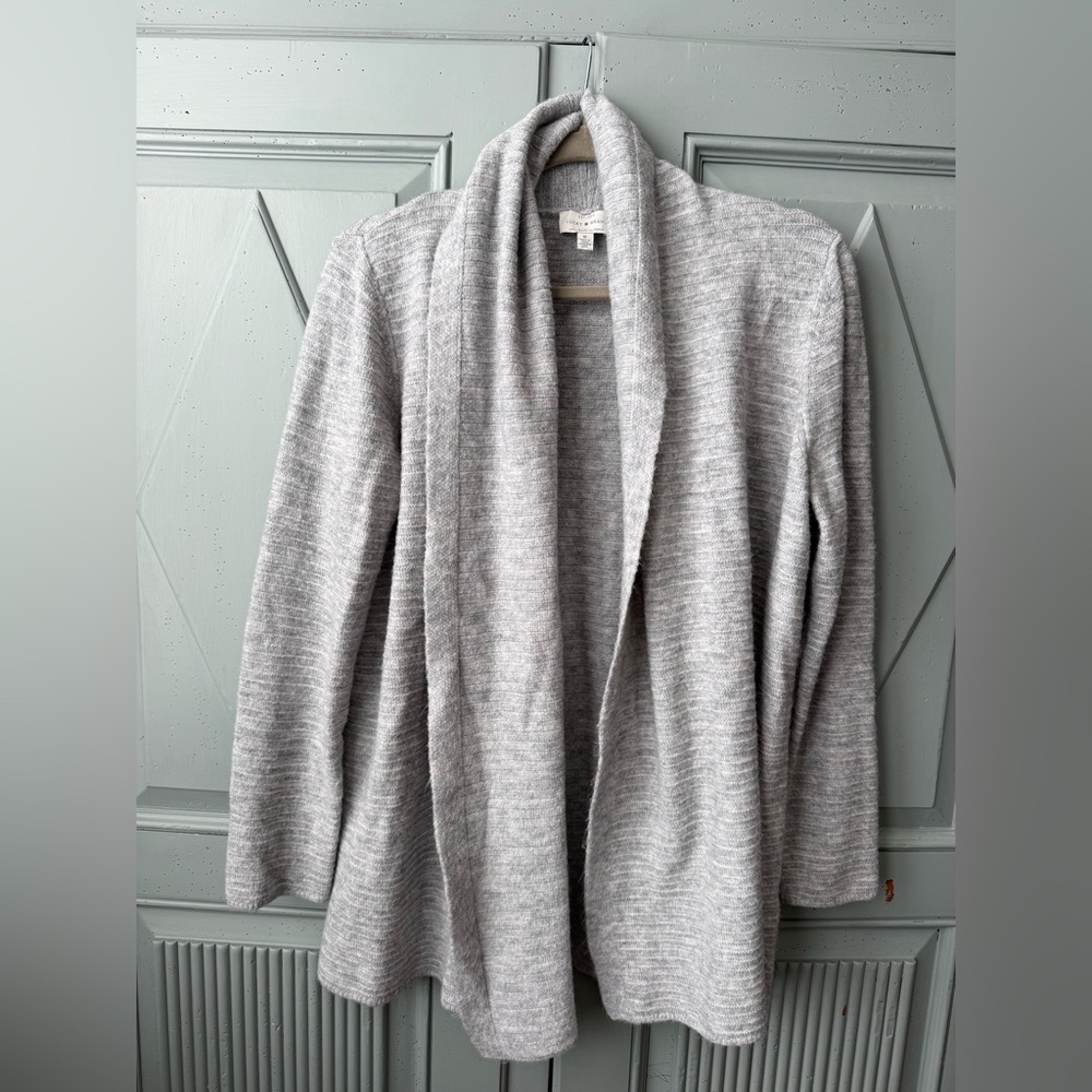 Lucky Brand Heather Gray Knit Cardigan Open Front